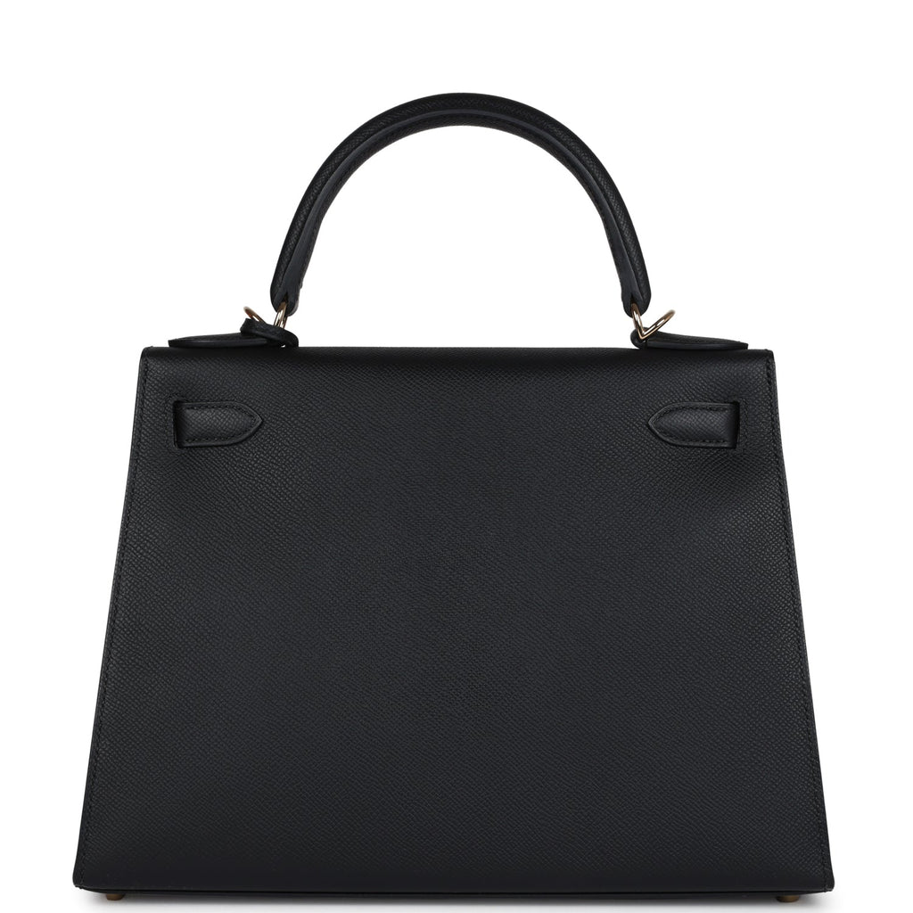 Kelly Sellier 28 Black Epsom Permabrass Hardware Bag