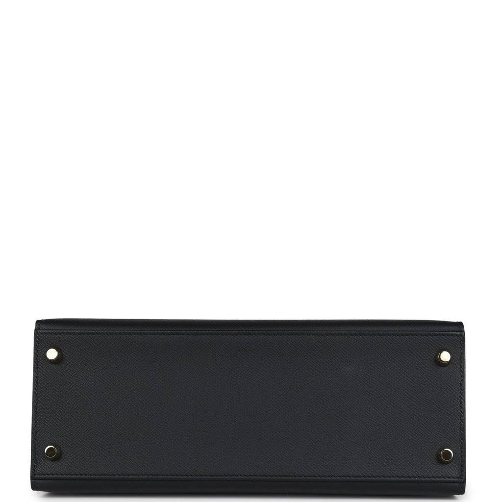 Kelly Sellier 28 Black Epsom Permabrass Hardware Bag