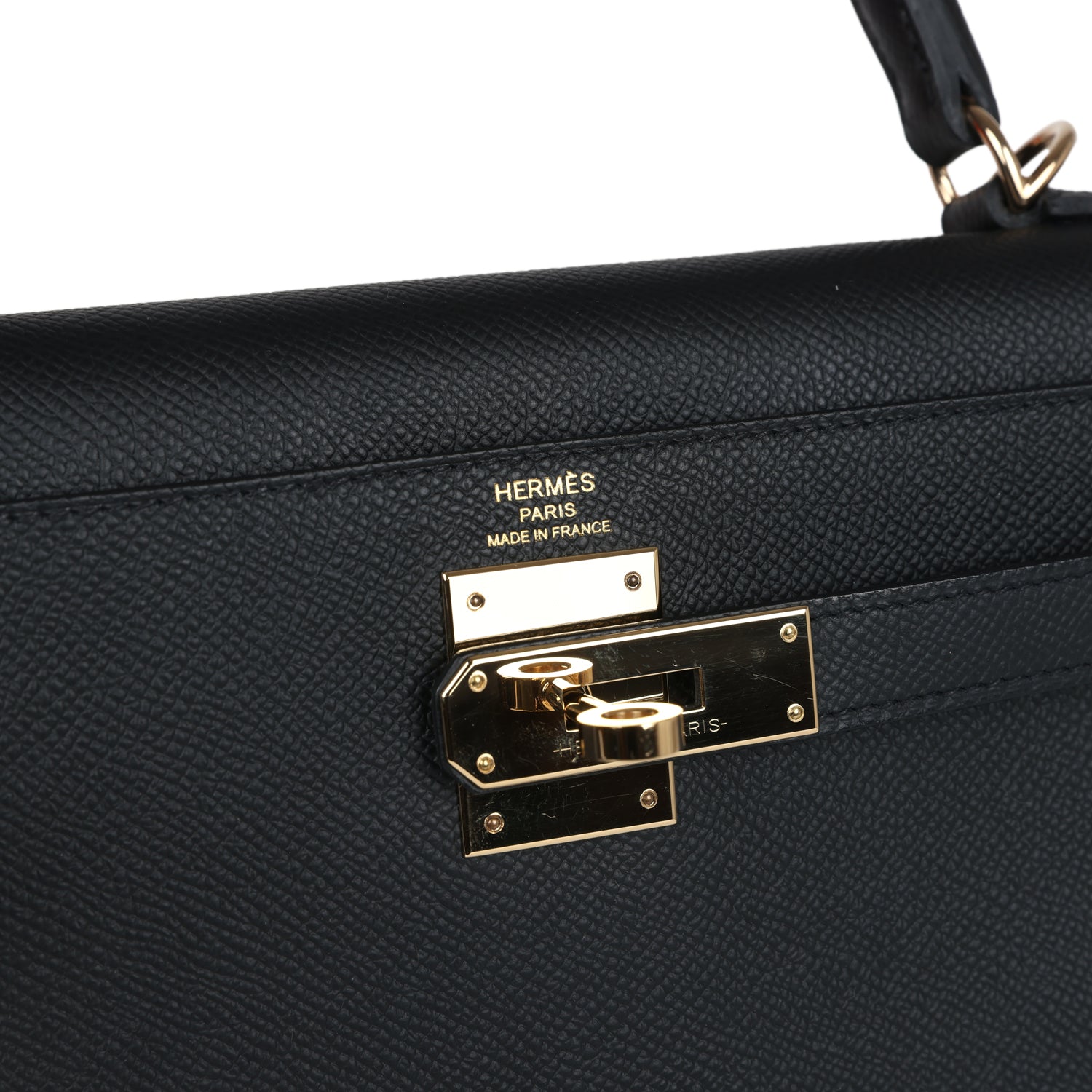 Kelly Sellier 28 Black Epsom Permabrass Hardware Bag