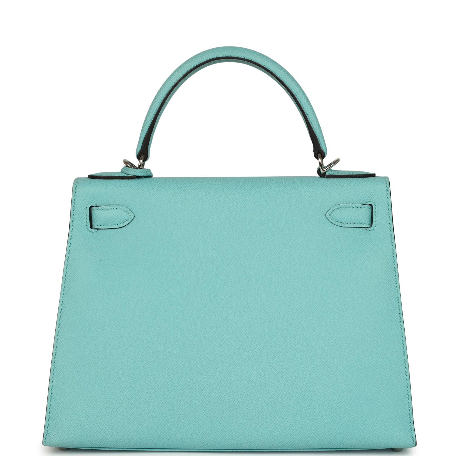 Kelly Sellier 28 Bleu Atoll Epsom Palladium Hardware Bag