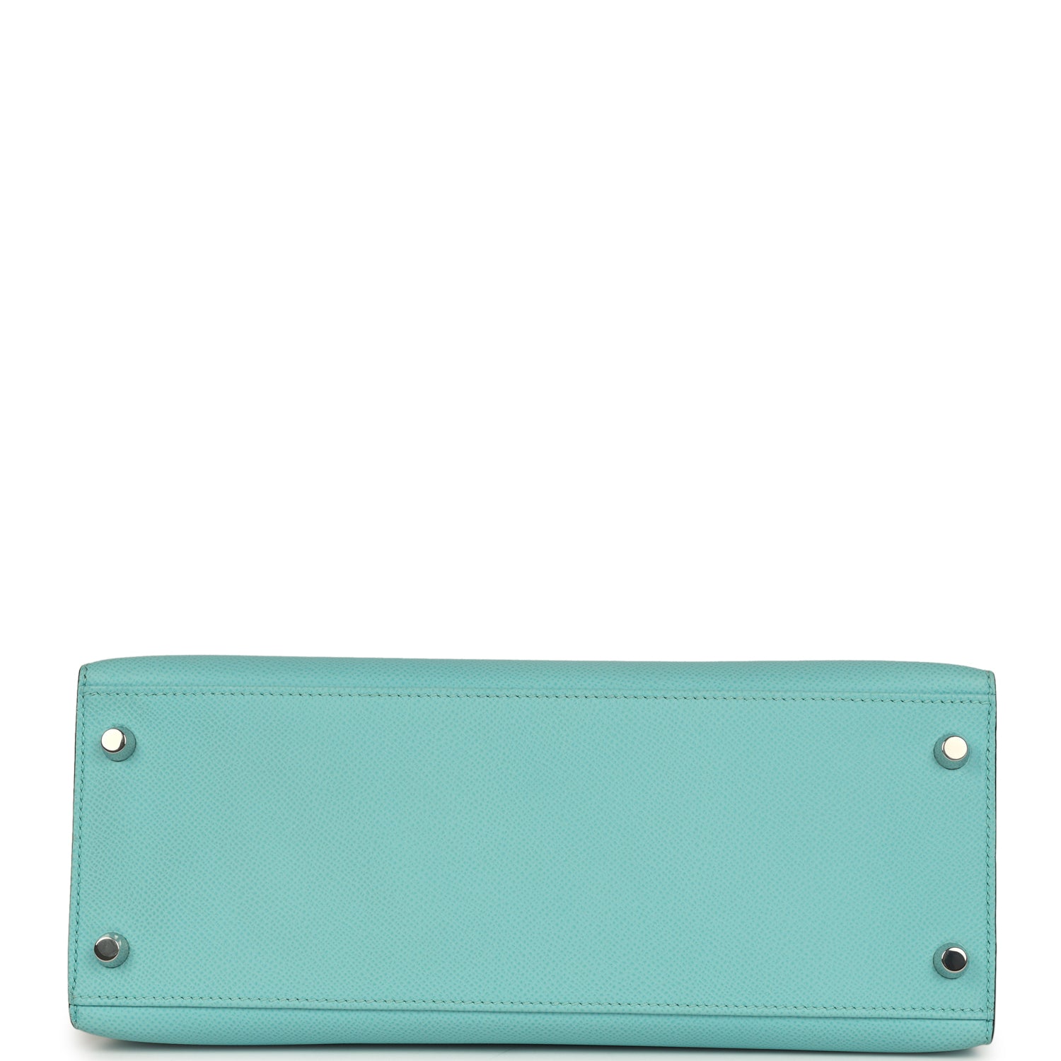 Kelly Sellier 28 Bleu Atoll Epsom Palladium Hardware Bag
