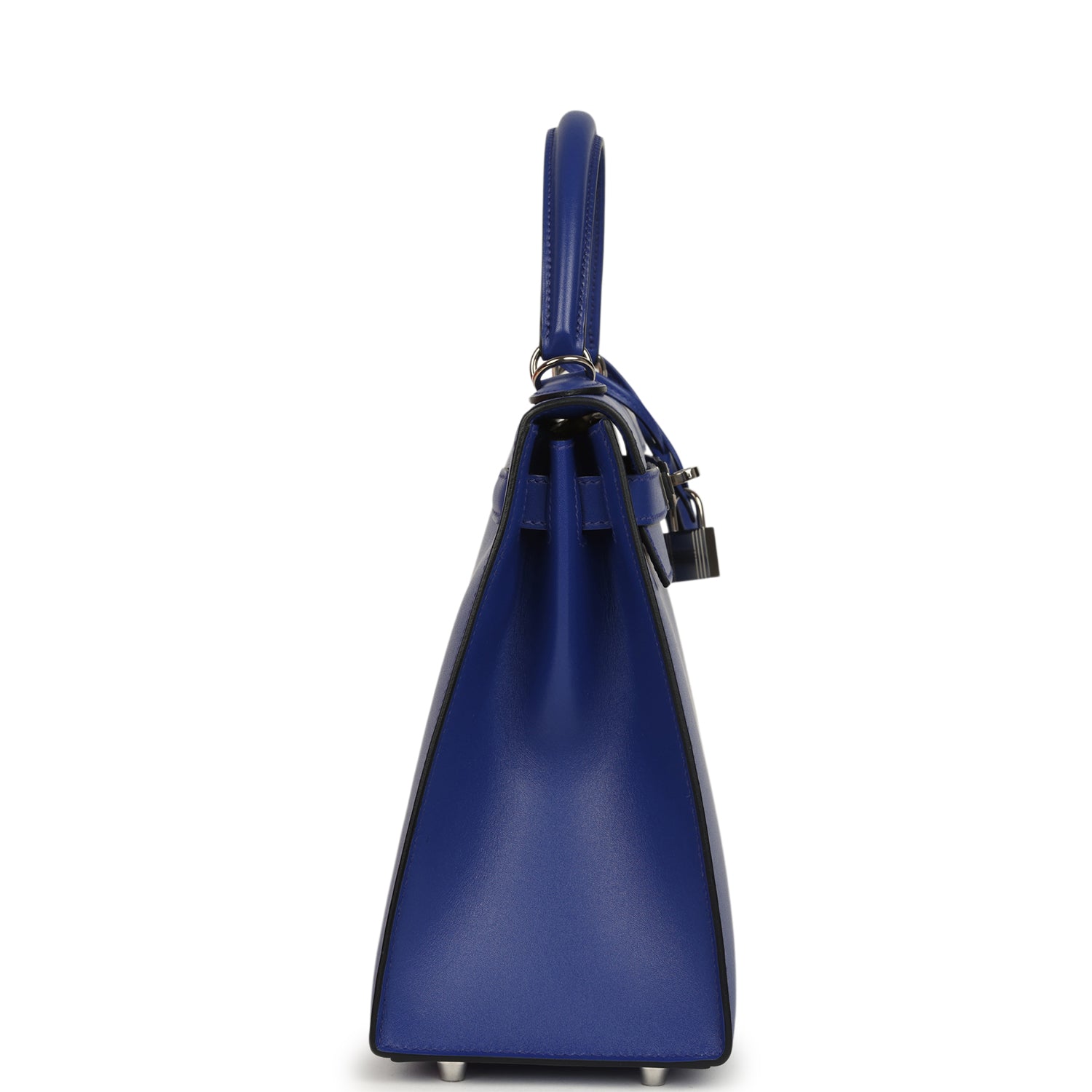 Kelly Sellier 28 Bleu Electric Tadelakt Palladium Hardware Bag