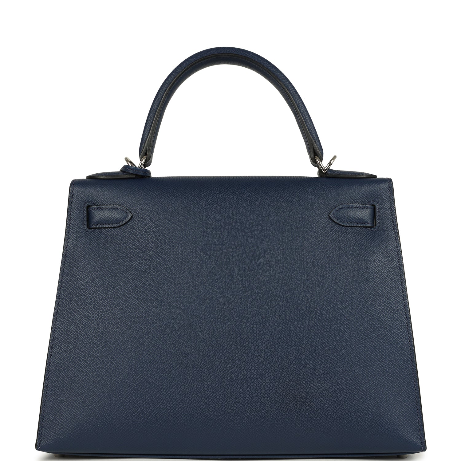 Kelly Sellier 28 Bleu Navy Epsom Palladium Hardware Bag
