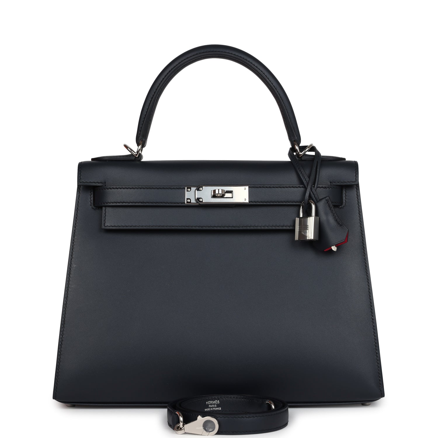 Kelly Sellier 28 Bleu Obscur Verso Sombrero Palladium Hardware Bag