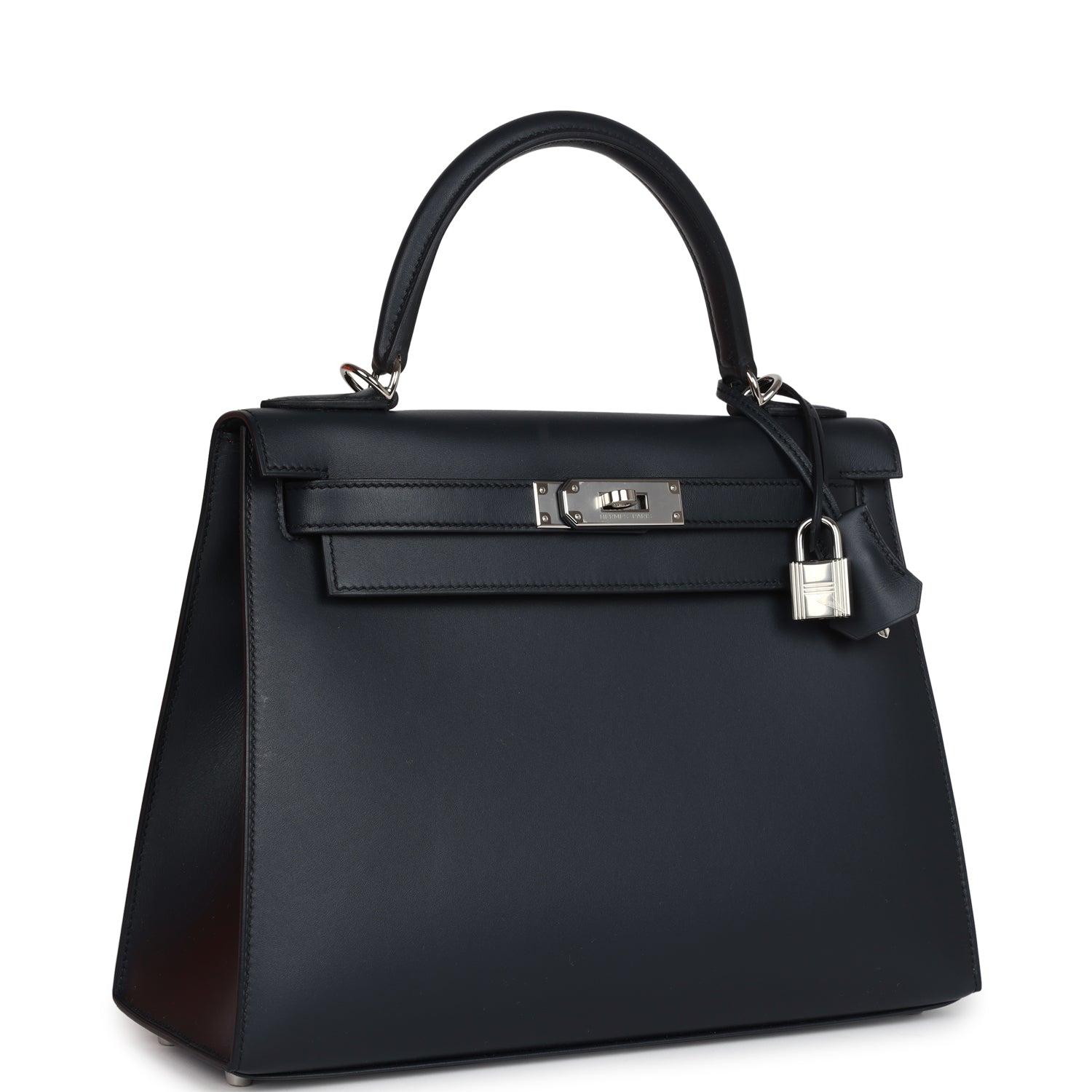 Kelly Sellier 28 Bleu Obscur Verso Sombrero Palladium Hardware Bag