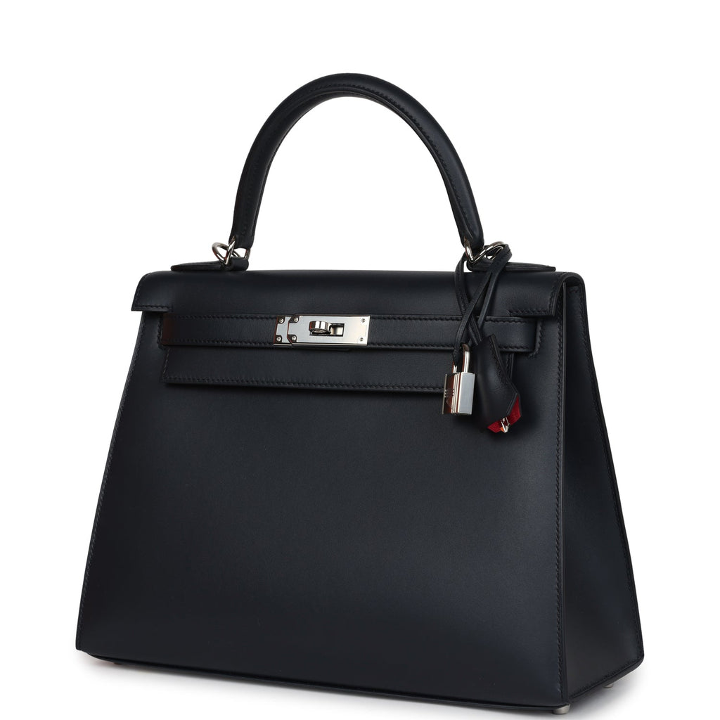 Kelly Sellier 28 Bleu Obscur Verso Sombrero Palladium Hardware Bag