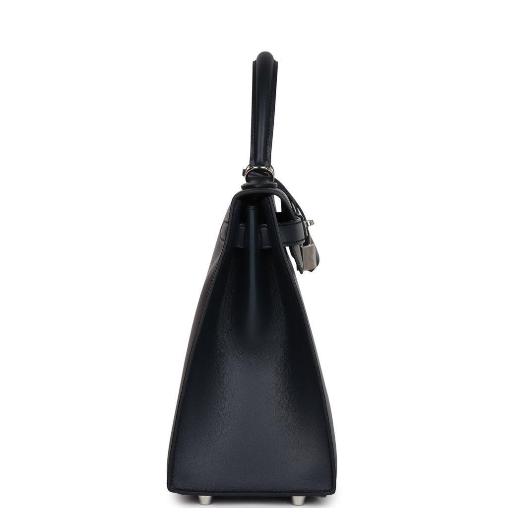Kelly Sellier 28 Bleu Obscur Verso Sombrero Palladium Hardware Bag