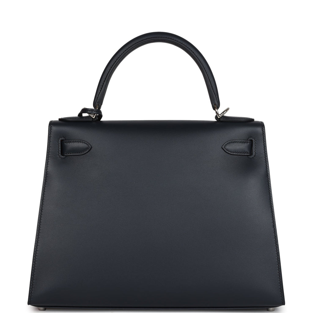 Kelly Sellier 28 Bleu Obscur Verso Sombrero Palladium Hardware Bag