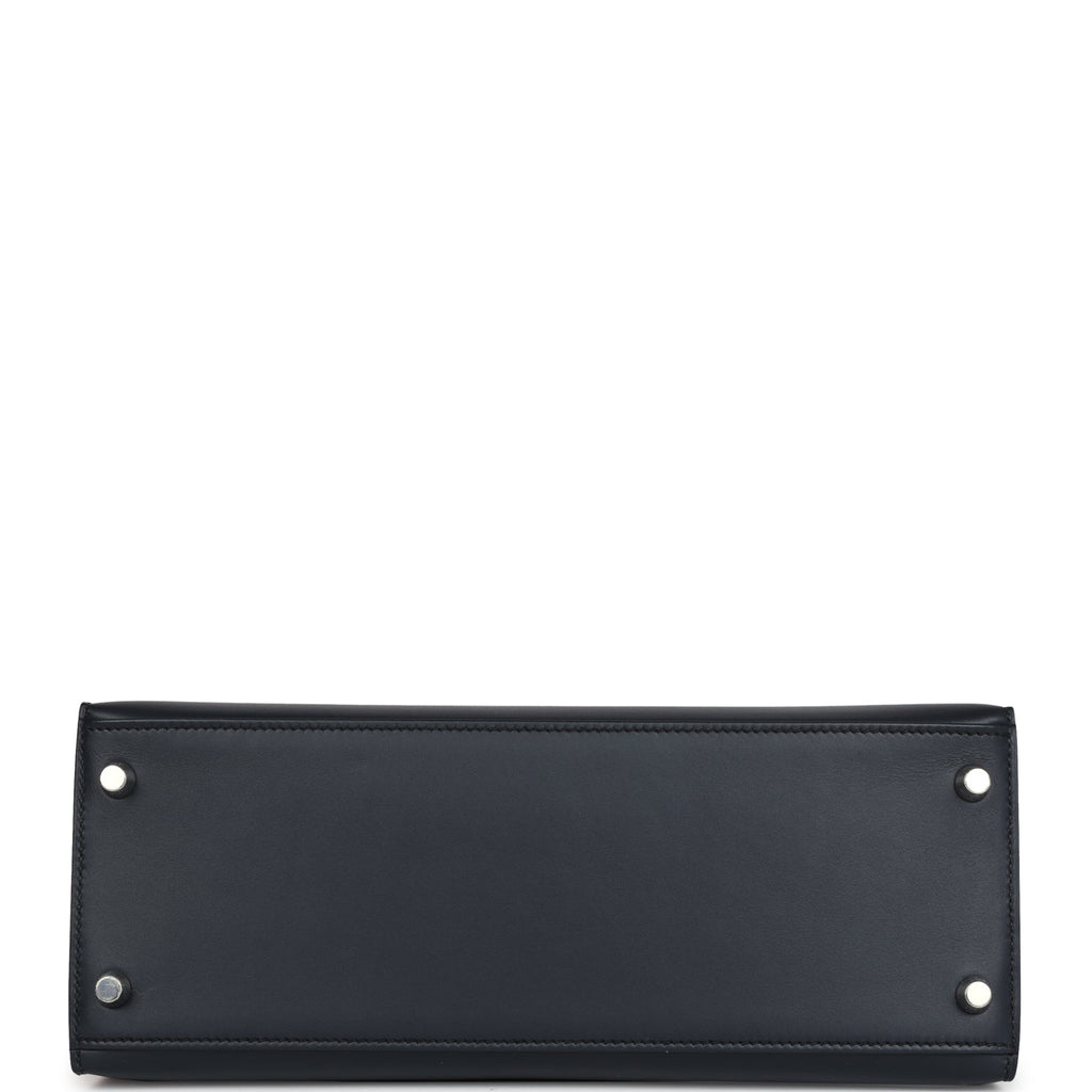 Kelly Sellier 28 Bleu Obscur Verso Sombrero Palladium Hardware Bag