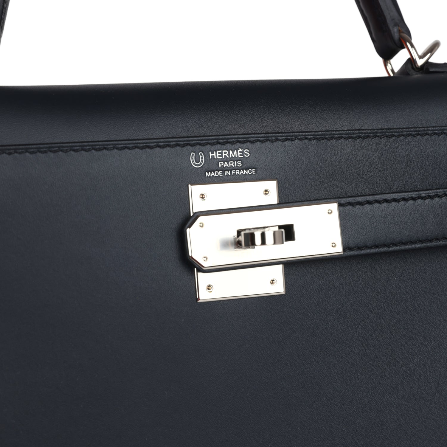 Kelly Sellier 28 Bleu Obscur Verso Sombrero Palladium Hardware Bag