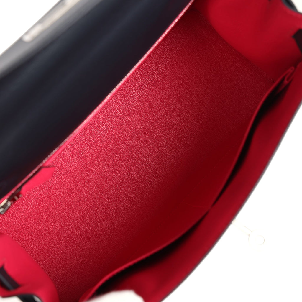 Kelly Sellier 28 Bleu Obscur Verso Sombrero Palladium Hardware Bag