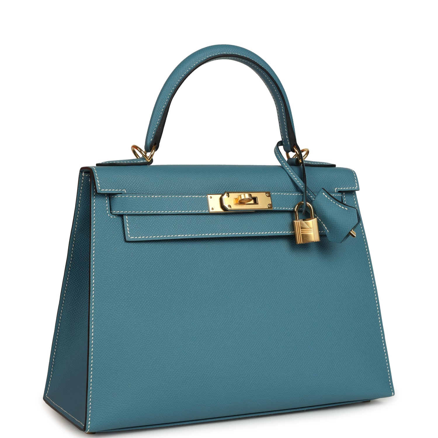 Kelly Sellier 28 Blue Jean Epsom Gold Hardware Bag