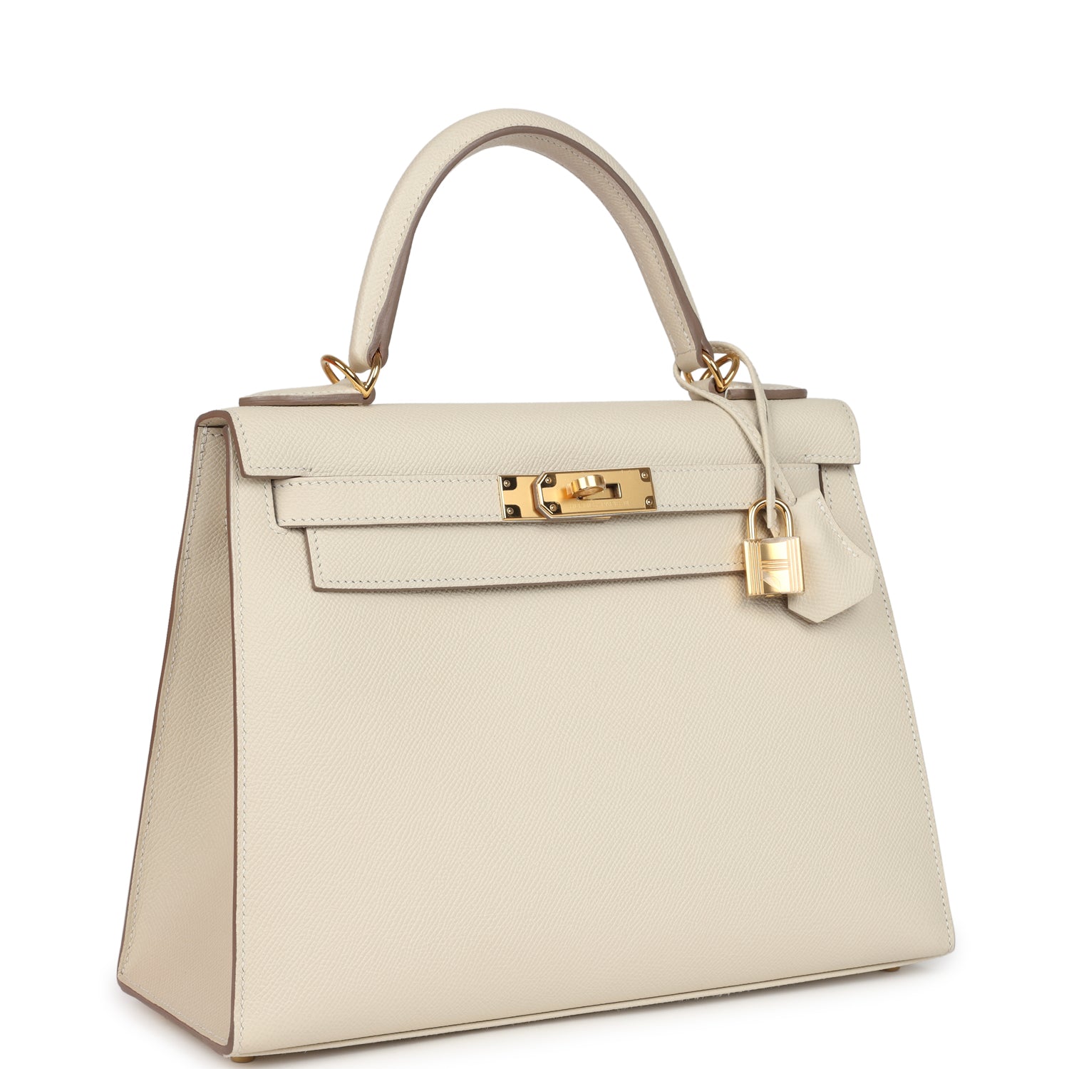 Kelly Sellier 28 Craie Epsom Gold Hardware Bag