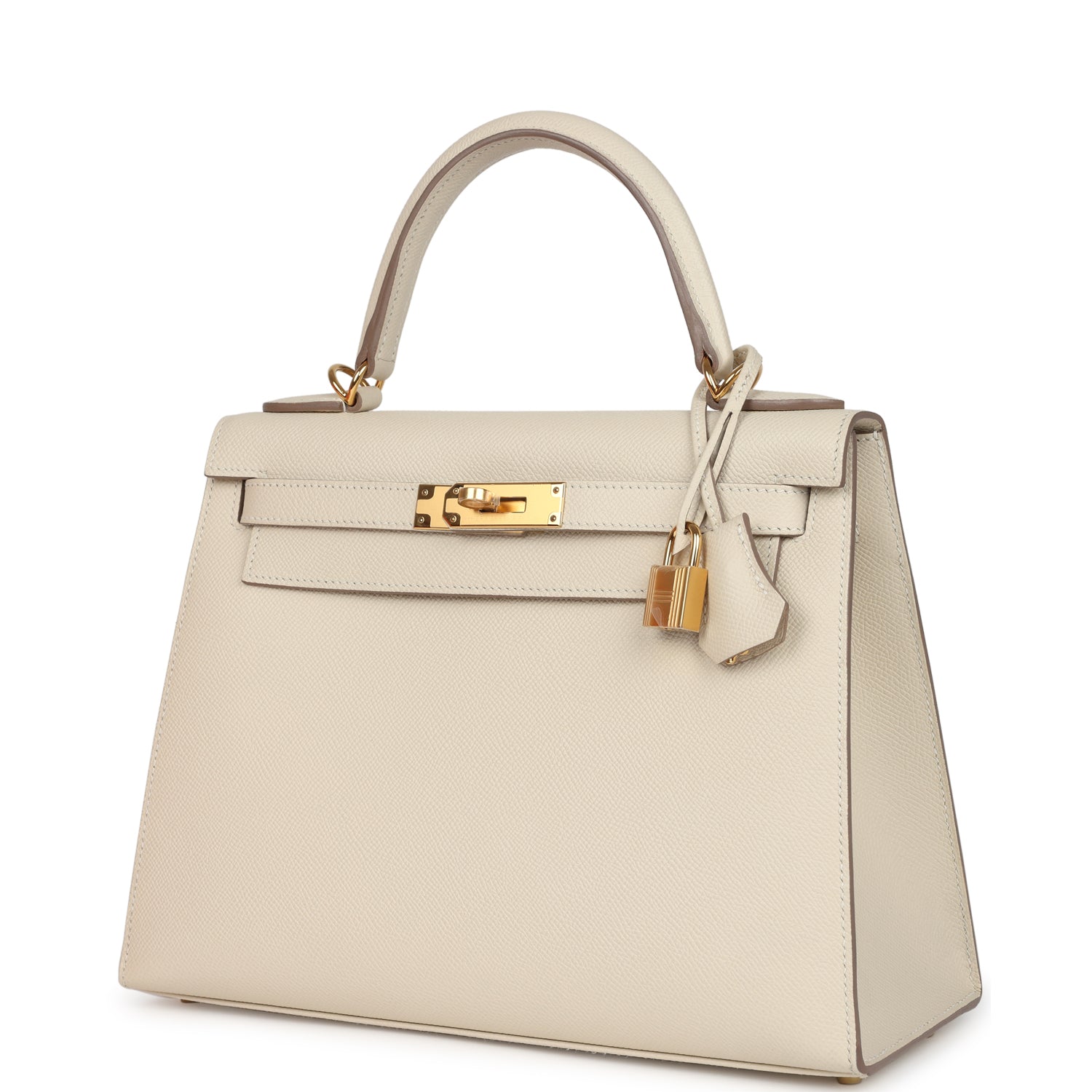 Kelly Sellier 28 Craie Epsom Gold Hardware Bag