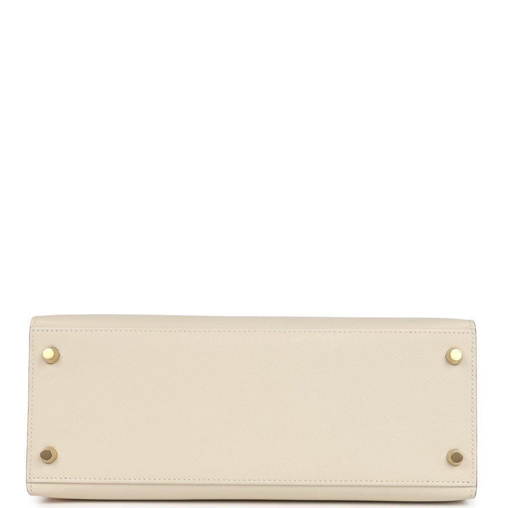 Kelly Sellier 28 Craie Epsom Gold Hardware Bag