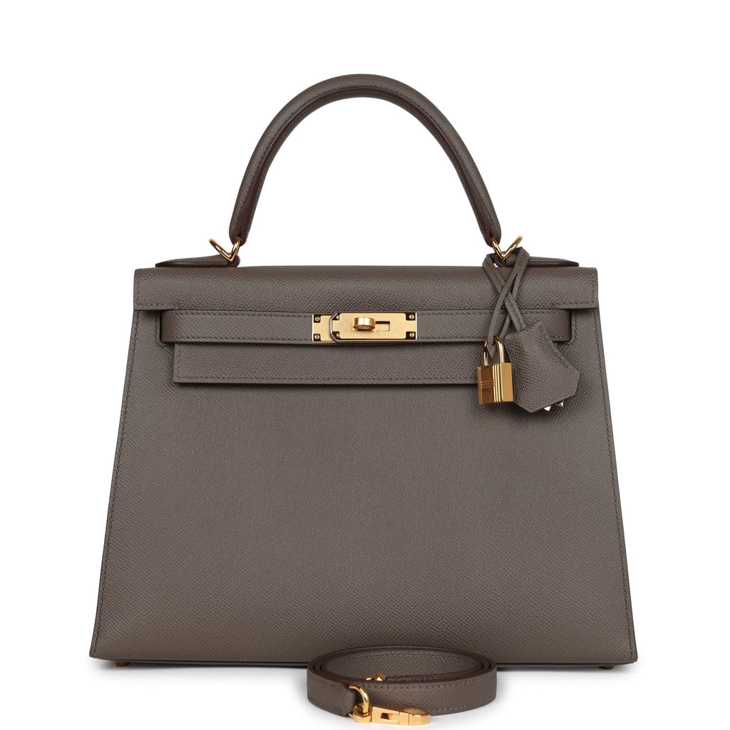 Kelly Sellier 28 Etain Epsom Gold Hardware Bag