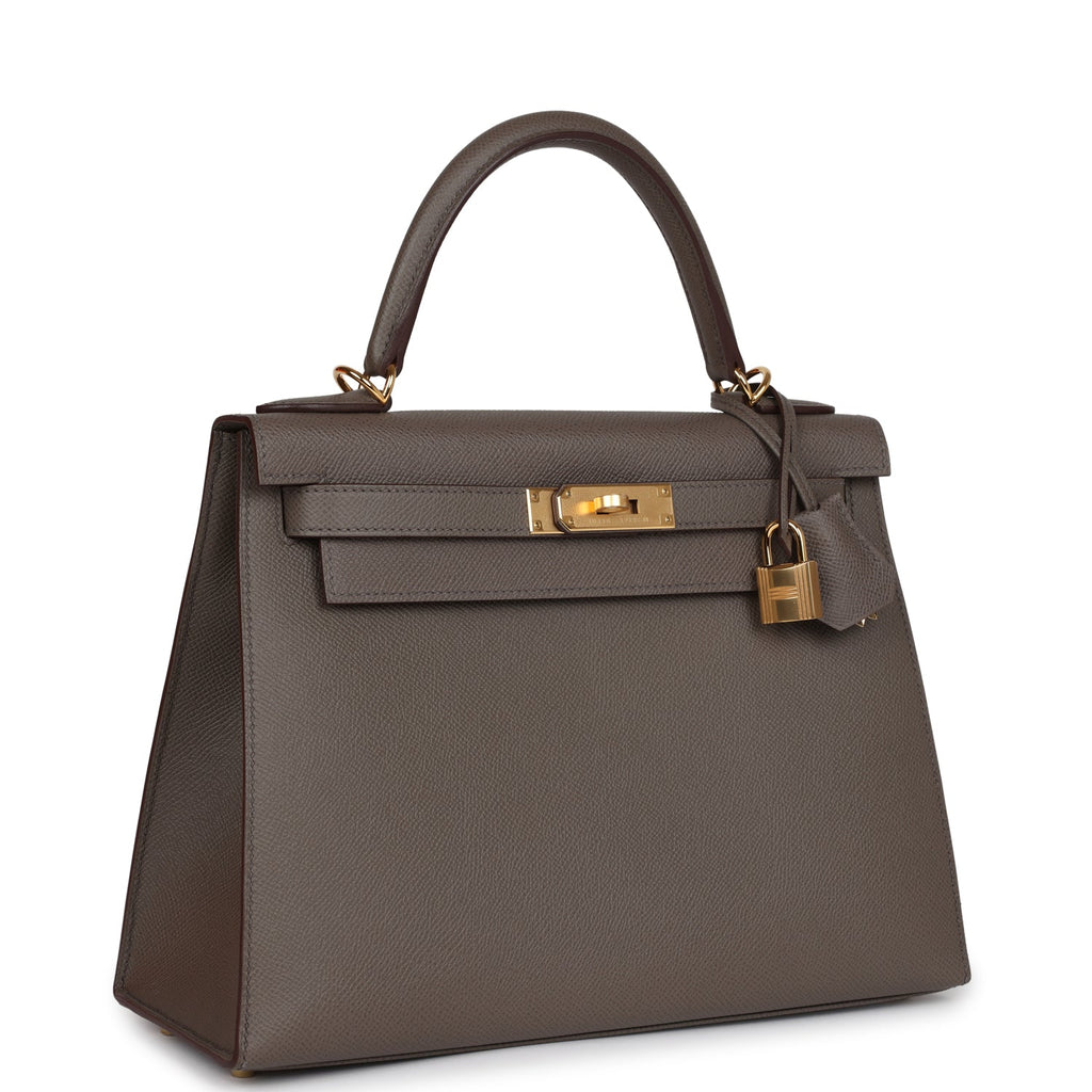 Kelly Sellier 28 Etain Epsom Gold Hardware Bag