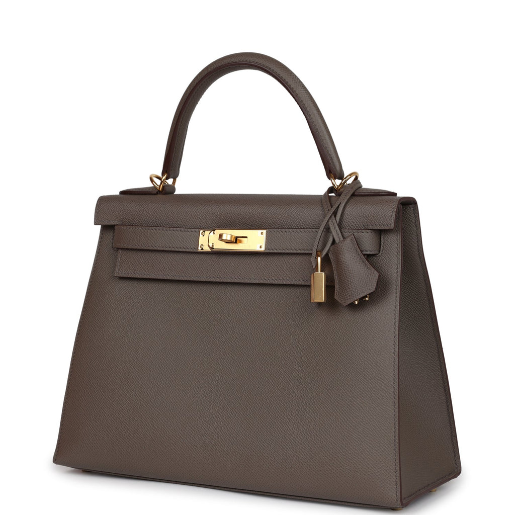 Kelly Sellier 28 Etain Epsom Gold Hardware Bag