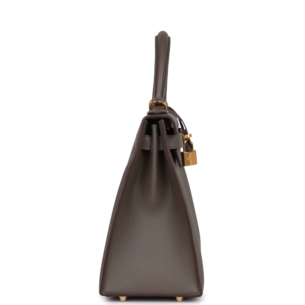 Kelly Sellier 28 Etain Epsom Gold Hardware Bag