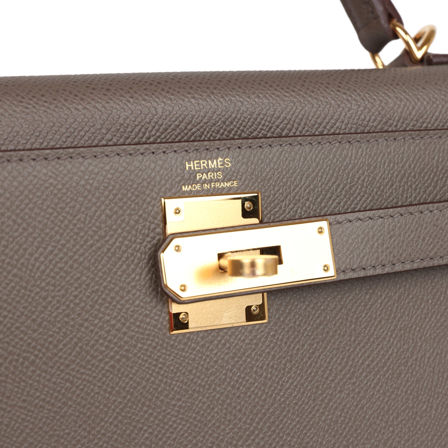 Kelly Sellier 28 Etain Epsom Gold Hardware Bag