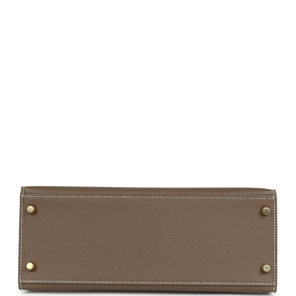 Kelly Sellier 28 Etoupe Epsom Gold Hardware Bag