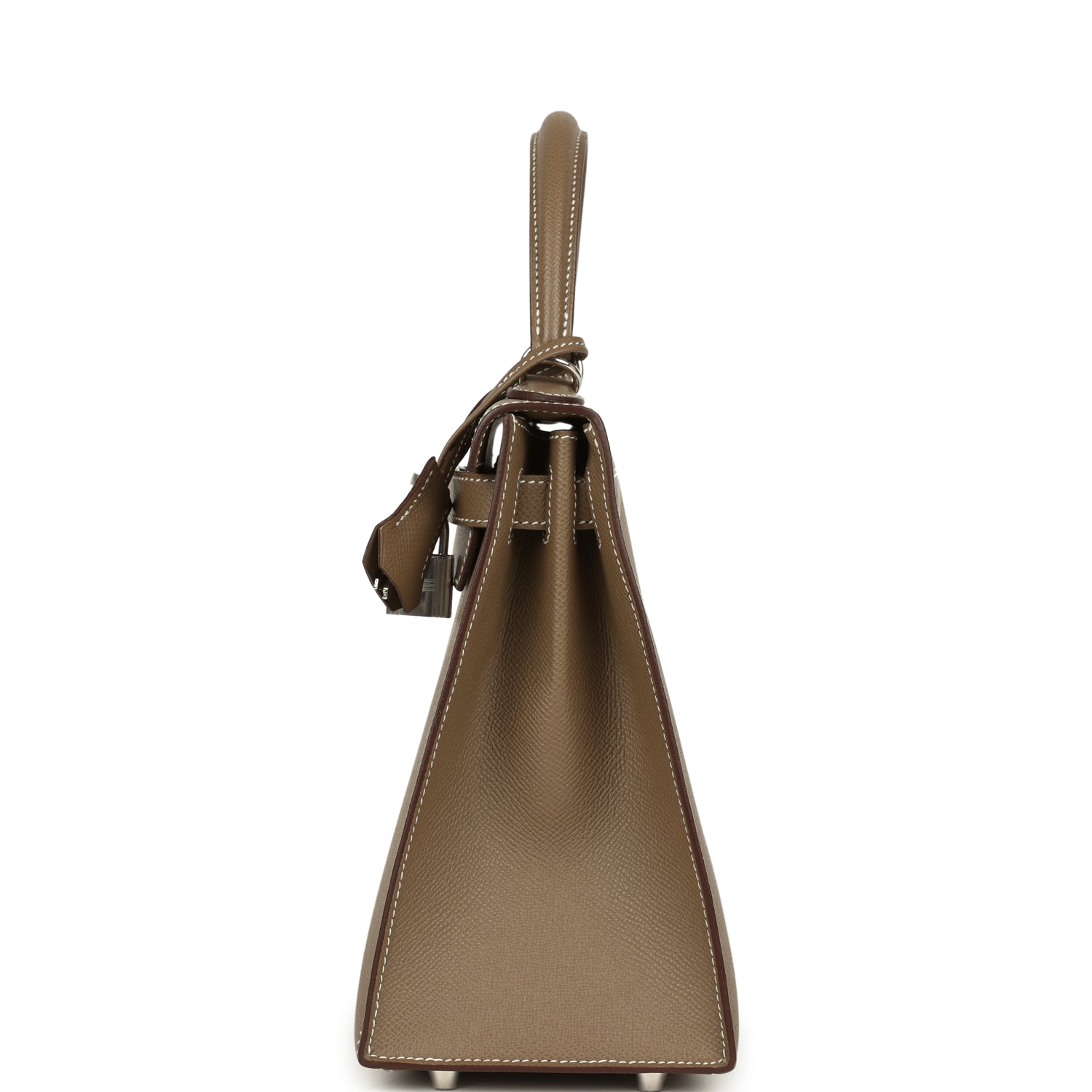 Kelly Sellier 28 Etoupe Epsom Palladium Hardware Bag