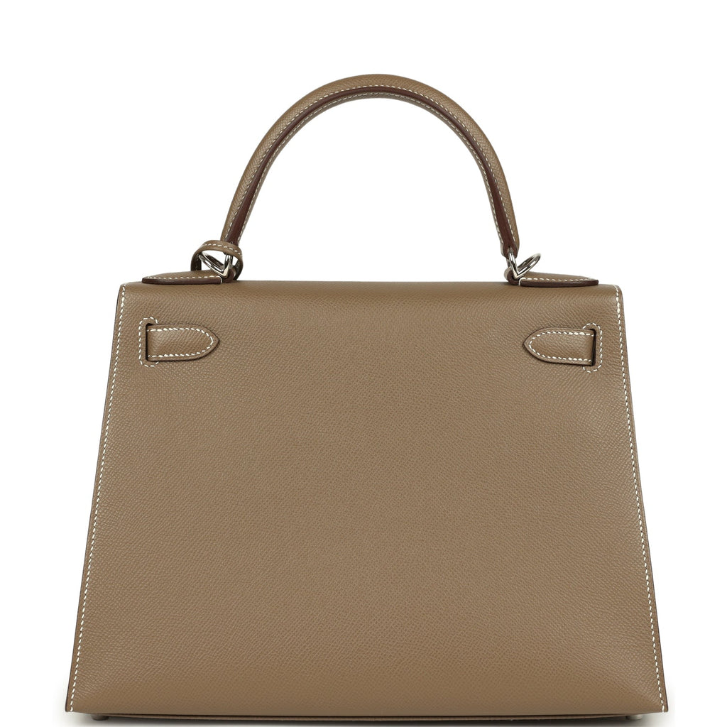 Kelly Sellier 28 Etoupe Epsom Palladium Hardware Bag
