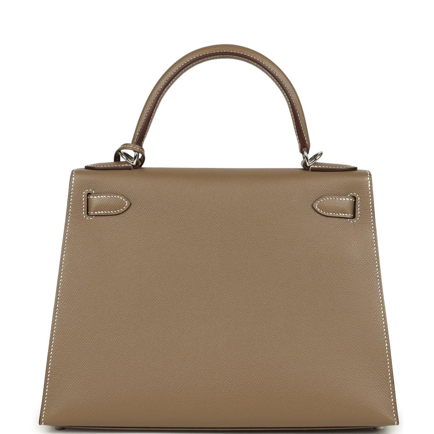 Kelly Sellier 28 Etoupe Epsom Palladium Hardware Bag