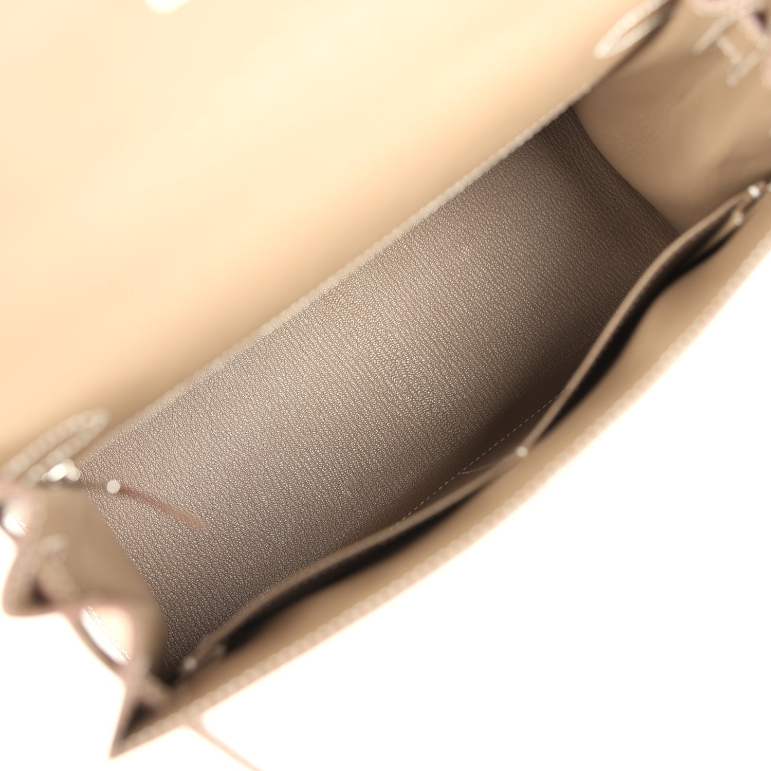 Kelly Sellier 28 Etoupe Epsom Palladium Hardware Bag
