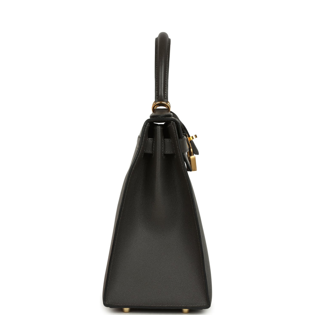 Kelly Sellier 28 Graphite Madame Gold Hardware Bag