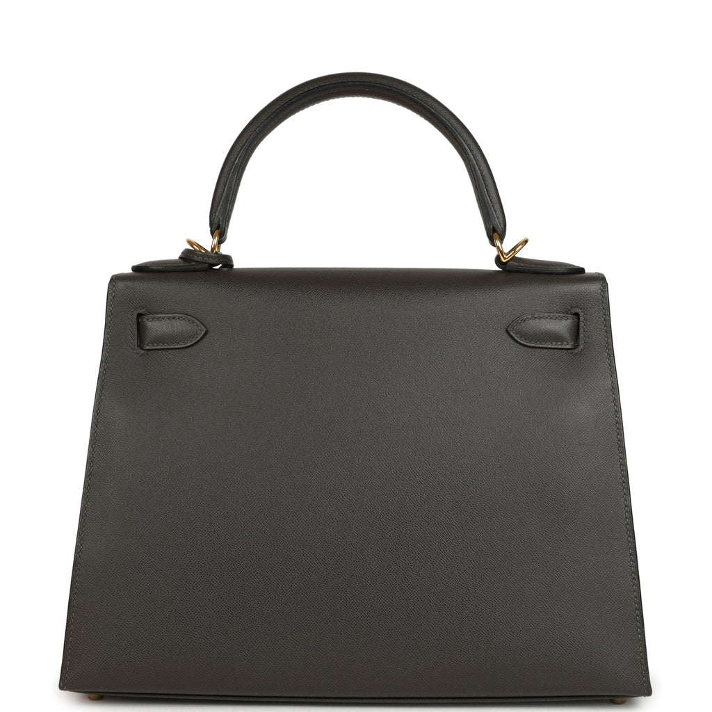 Kelly Sellier 28 Graphite Madame Gold Hardware Bag