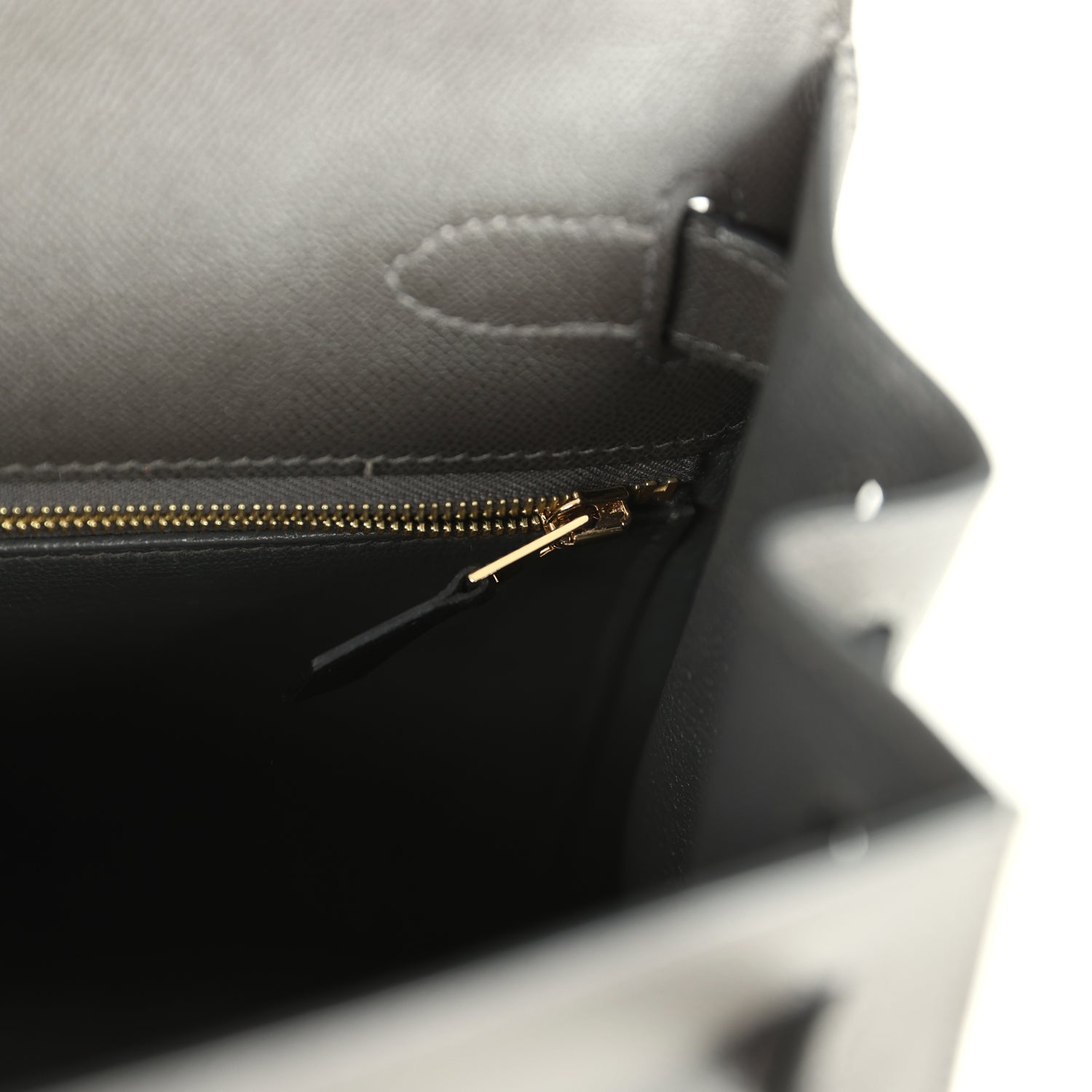 Kelly Sellier 28 Graphite Madame Gold Hardware Bag