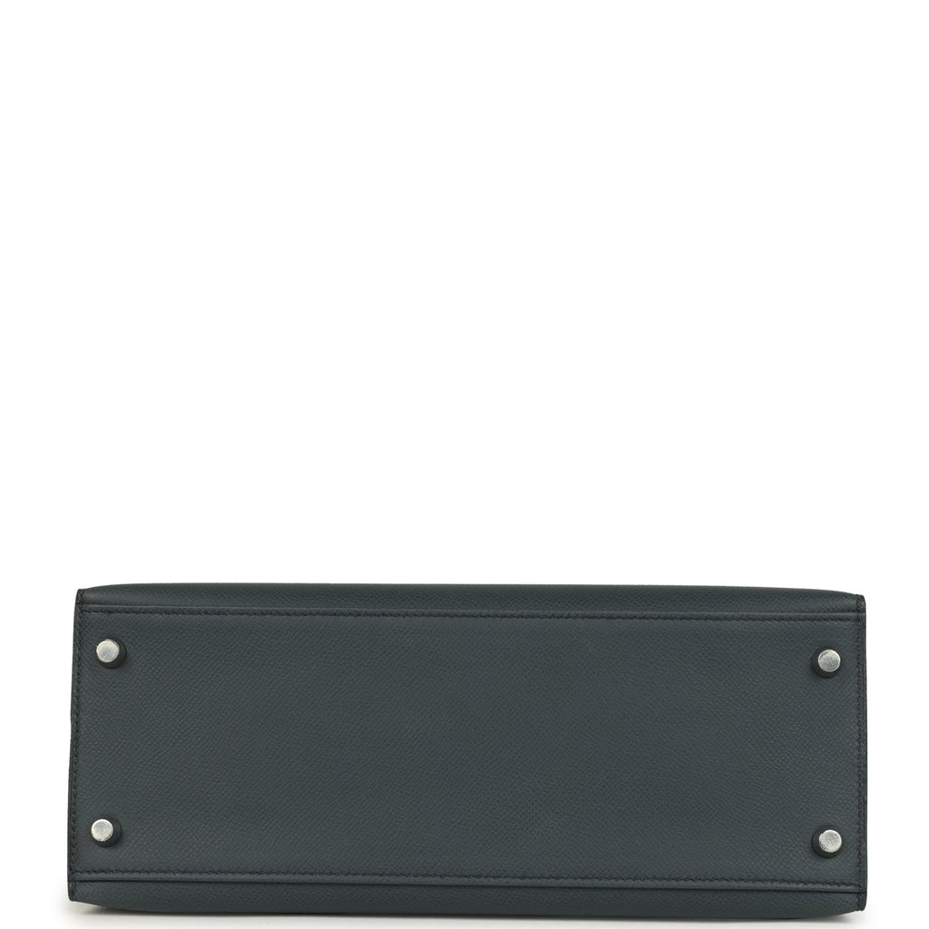 Kelly Sellier 28 Gris Misty Epsom Palladium Hardware Bag