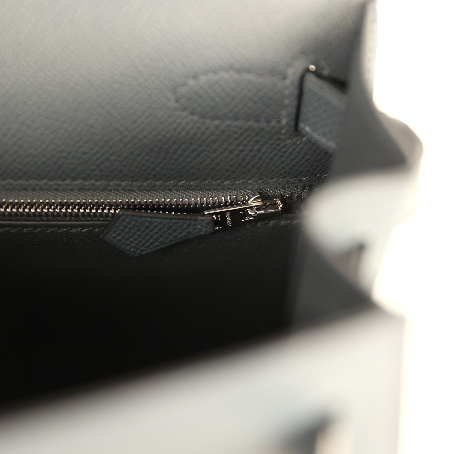 Kelly Sellier 28 Gris Misty Epsom Palladium Hardware Bag