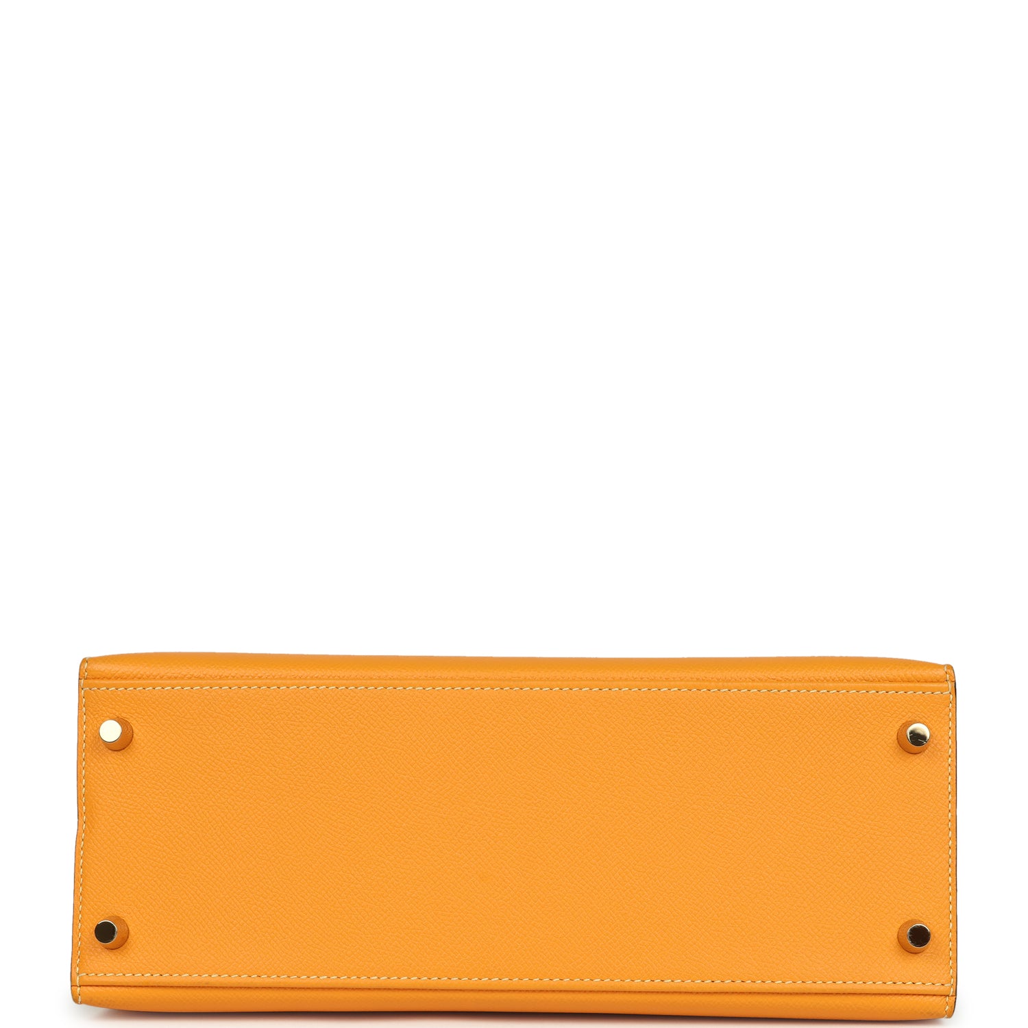 Kelly Sellier 28 Jaune Ambre and Etoupe Epsom Brushed Gold Hardware Bag