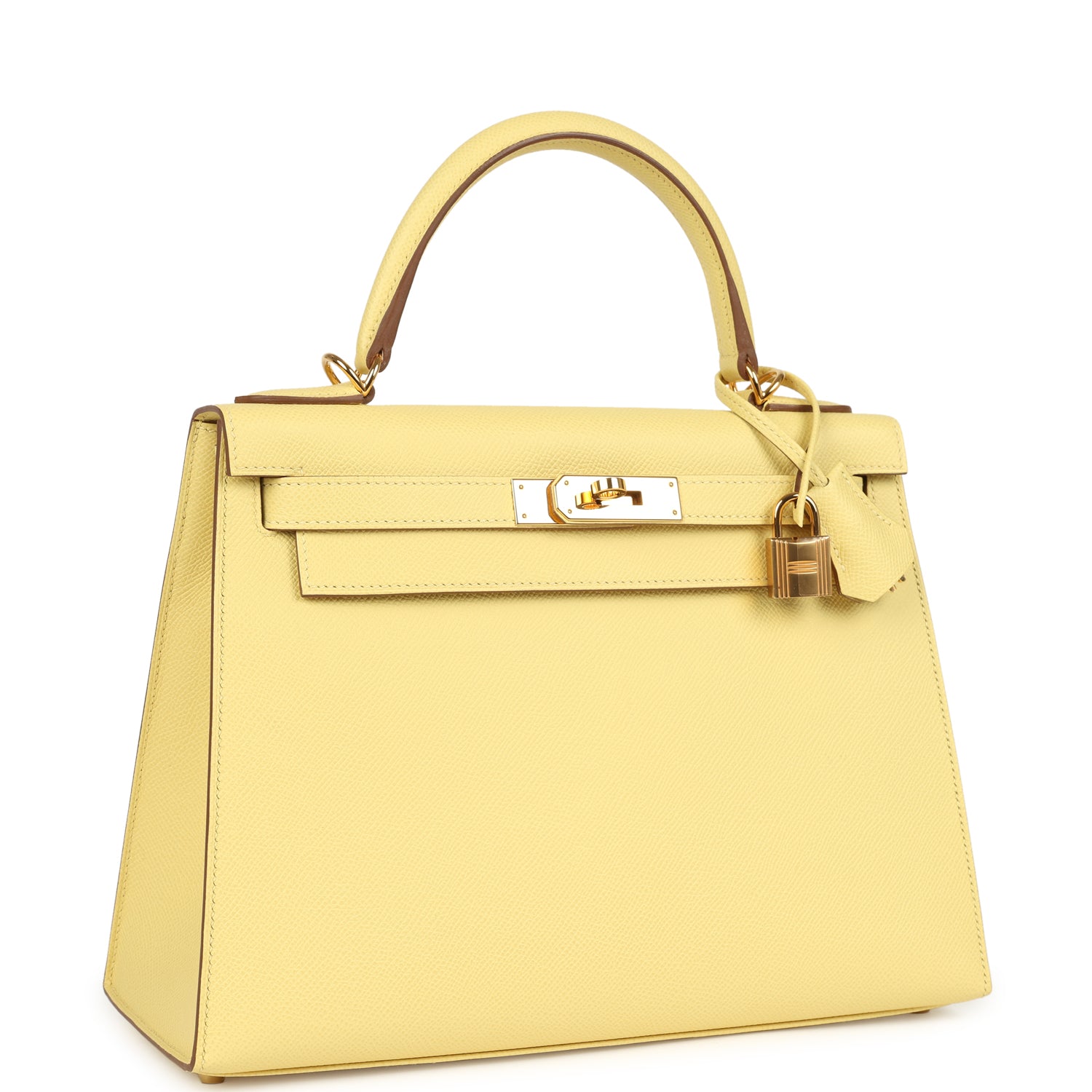 Kelly Sellier 28 Jaune Poussin Epsom Gold Hardware Bag