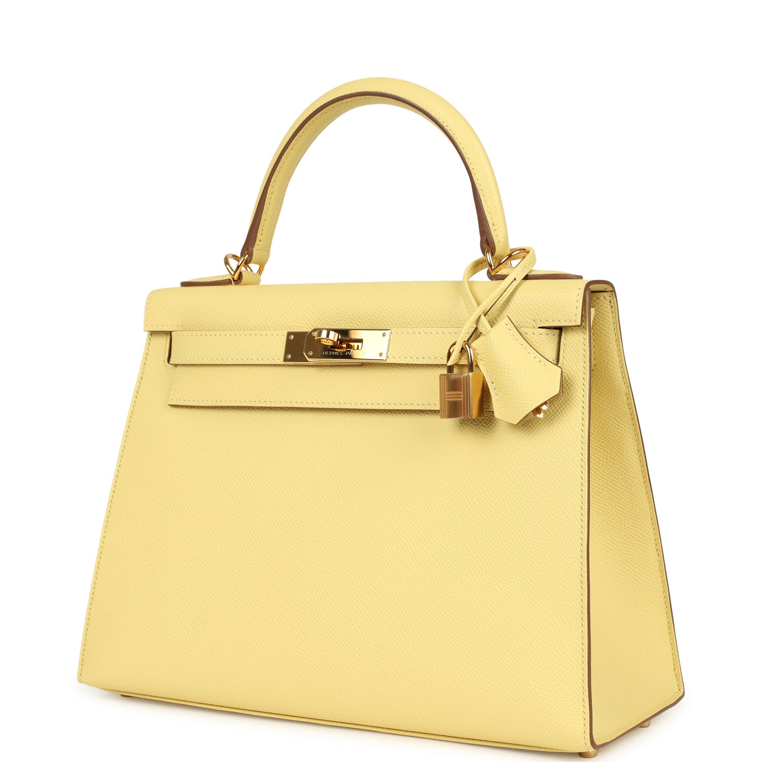 Kelly Sellier 28 Jaune Poussin Epsom Gold Hardware Bag