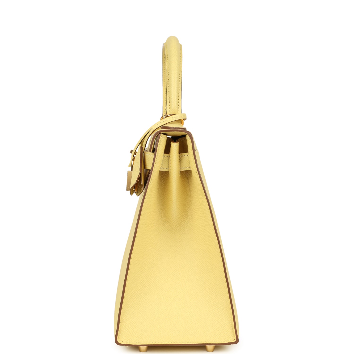 Kelly Sellier 28 Jaune Poussin Epsom Gold Hardware Bag