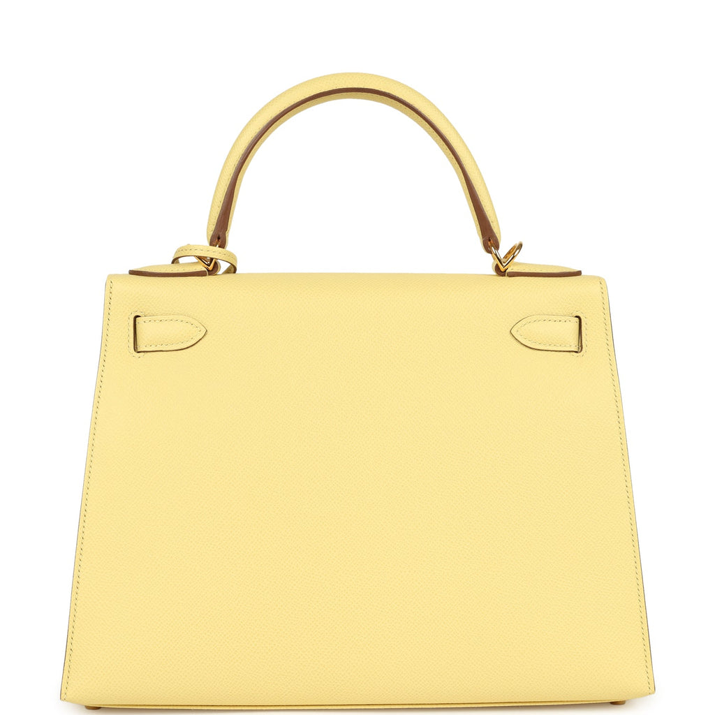 Kelly Sellier 28 Jaune Poussin Epsom Gold Hardware Bag