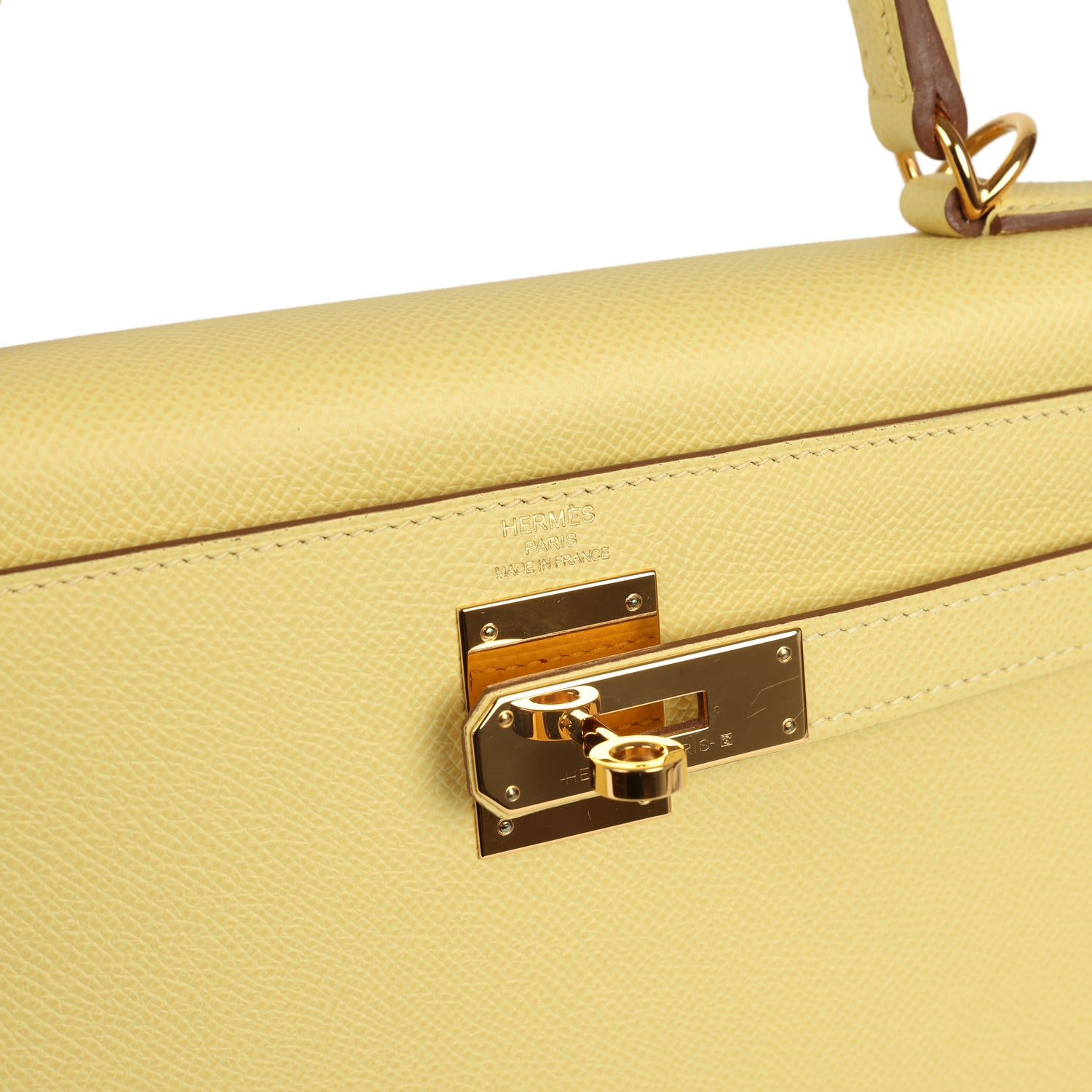 Kelly Sellier 28 Jaune Poussin Epsom Gold Hardware Bag