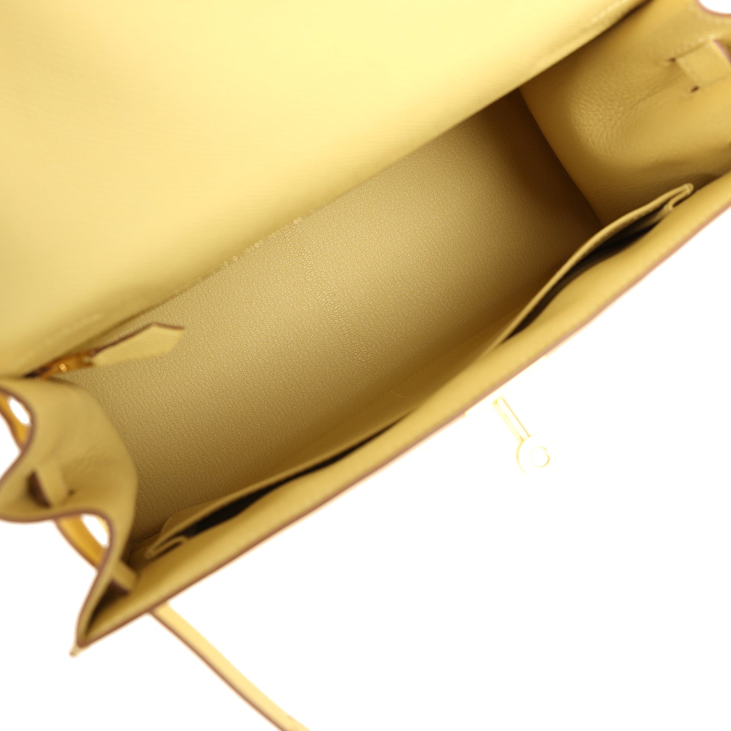 Kelly Sellier 28 Jaune Poussin Epsom Gold Hardware Bag