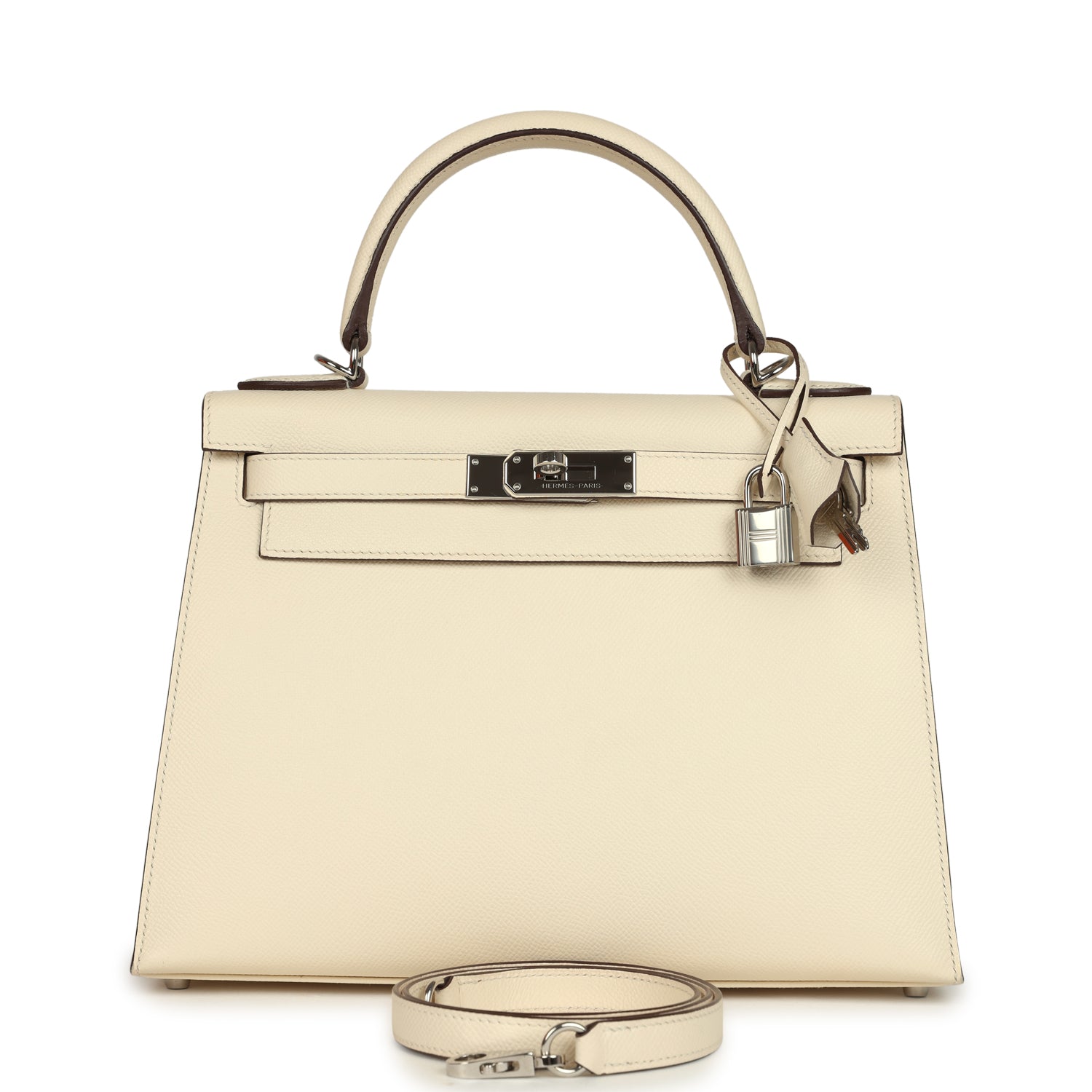 Kelly Sellier 28 Nata Epsom Palladium Hardware Bag