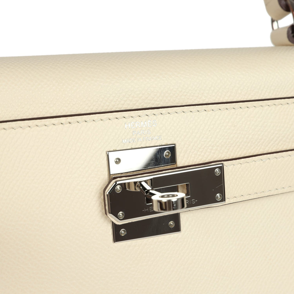 Kelly Sellier 28 Nata Epsom Palladium Hardware Bag