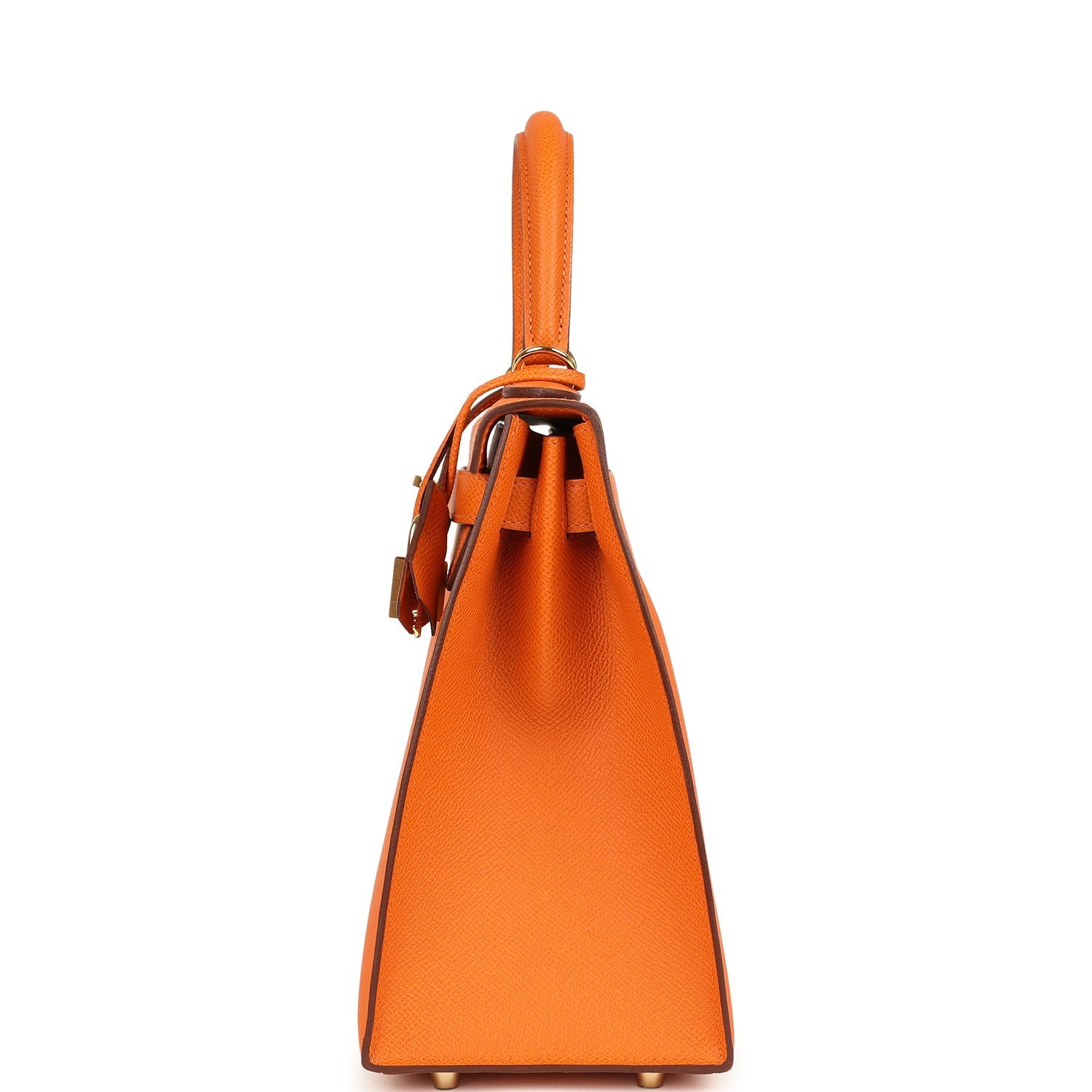 Kelly Sellier 28 Orange Epsom Gold Hardware Bag