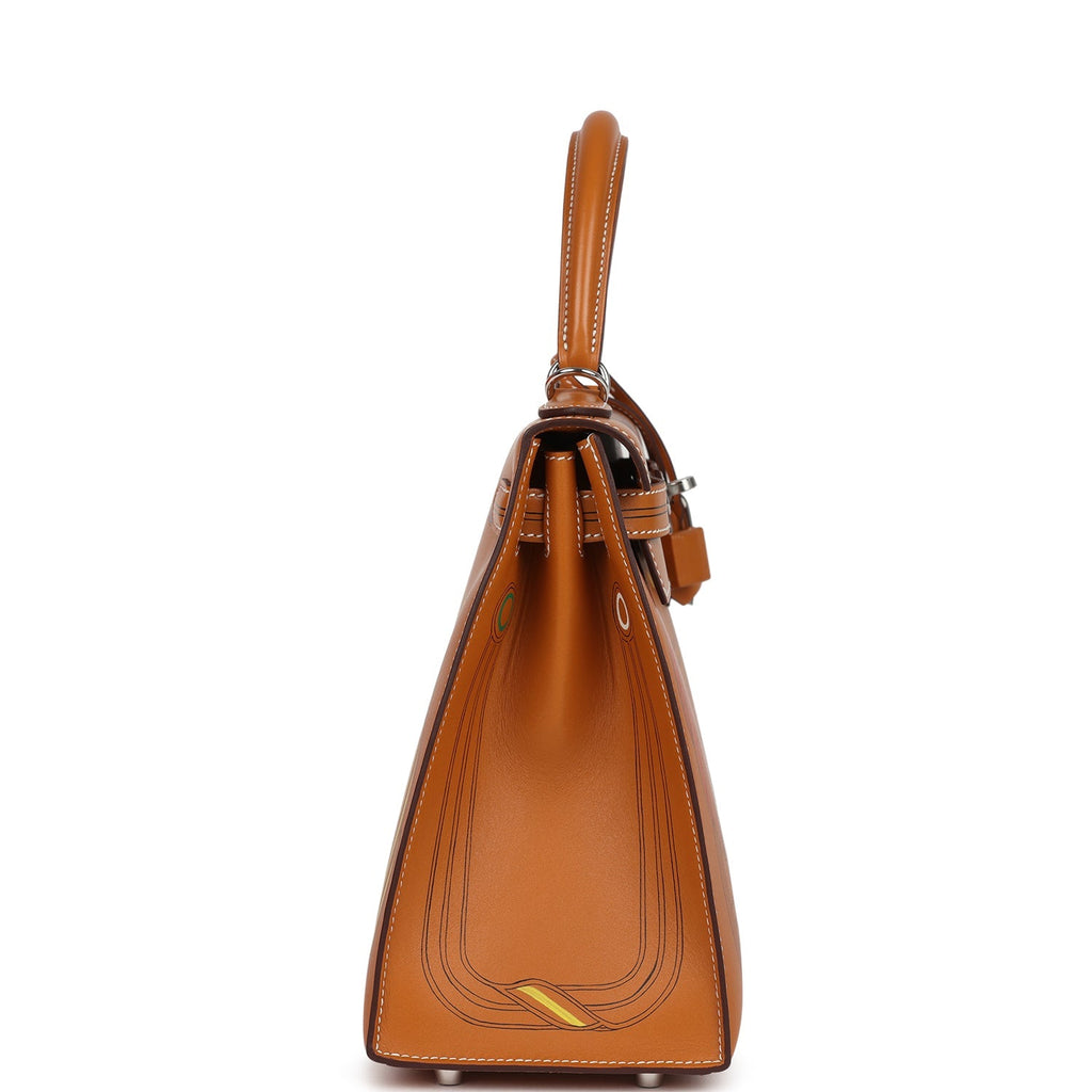 Kelly Sellier 28 "Painted Quadrige" Naturel Sable Butler Palladium Hardware Bag