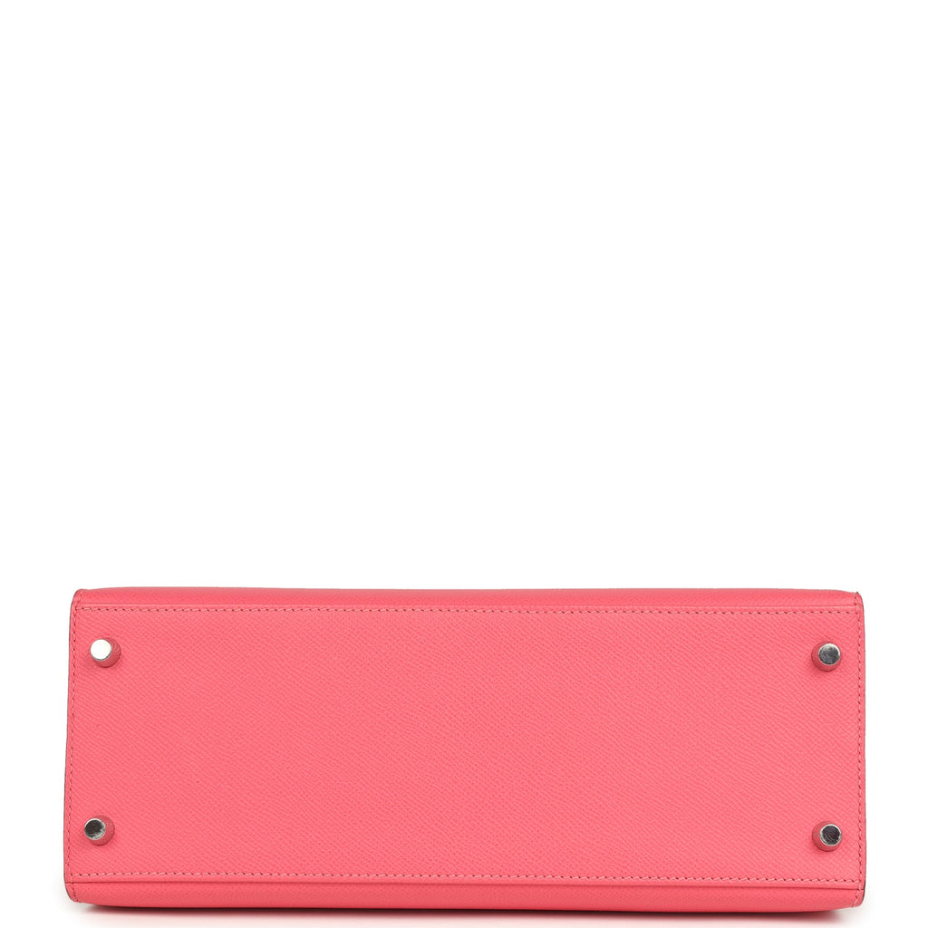 Kelly Sellier 28 Rose Azalee Epsom Palladium Hardware Bag