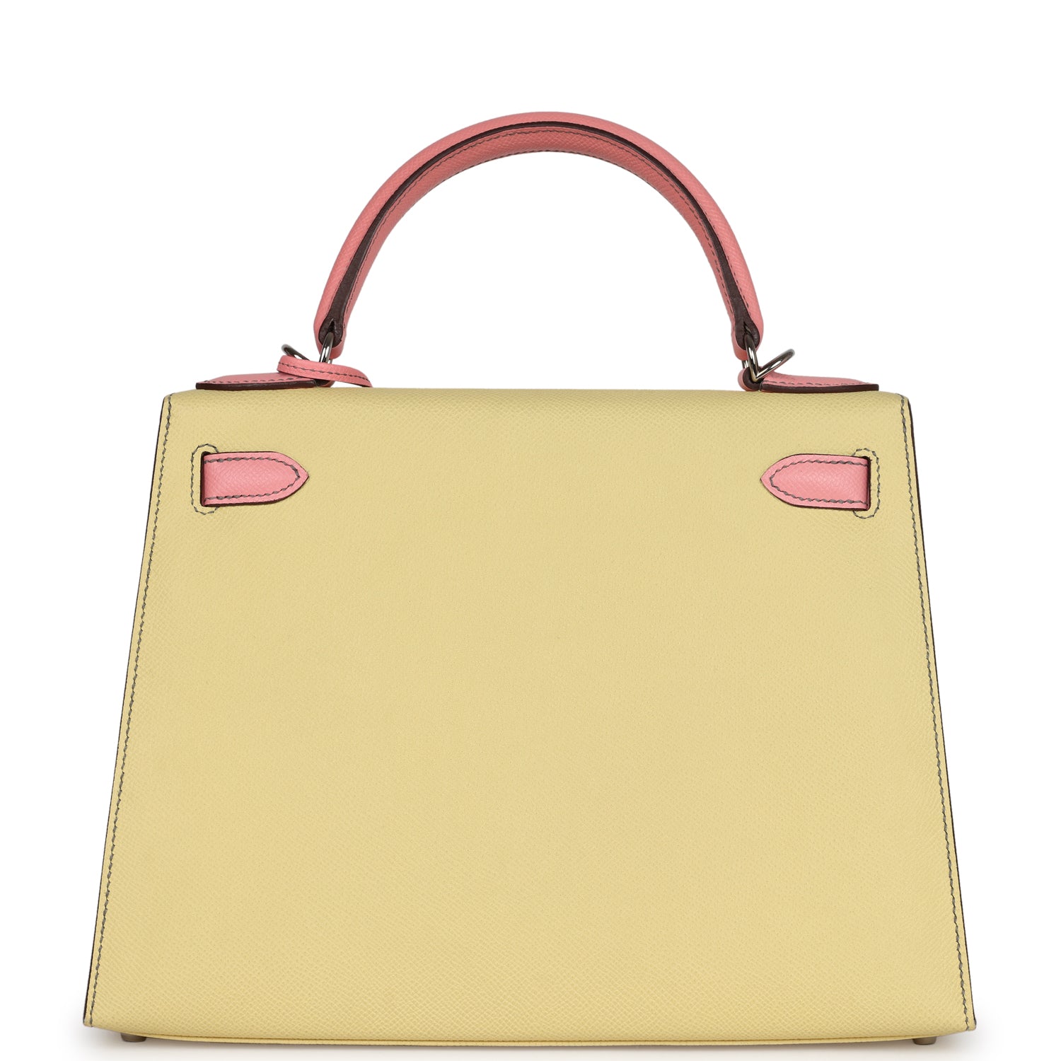 Kelly Sellier 28 Rose Confetti and Jaune Poussin Epsom Palladium Hardware Bag