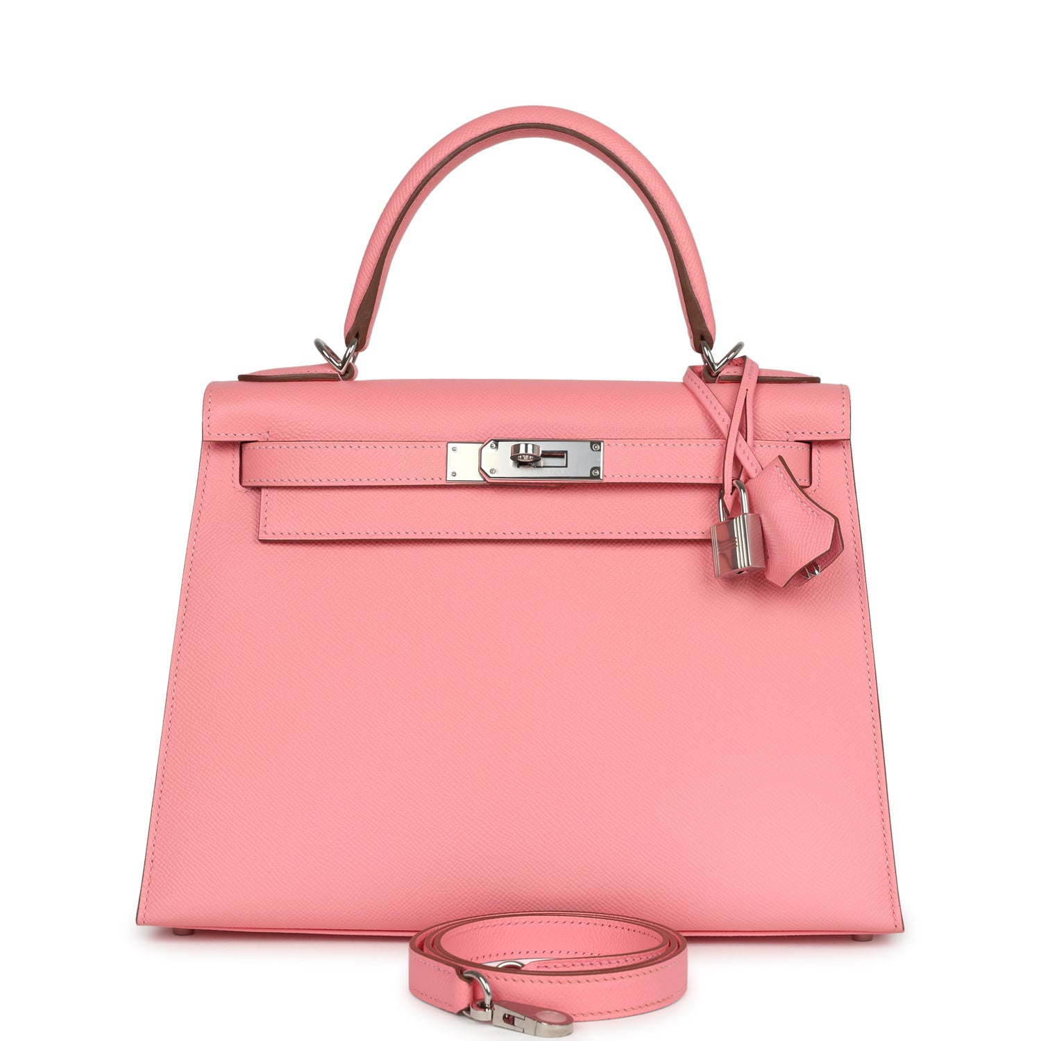 Kelly Sellier 28 Rose Confetti Epsom Palladium Hardware Bag