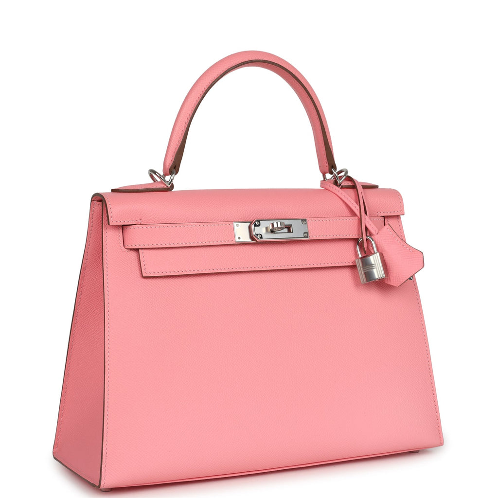 Kelly Sellier 28 Rose Confetti Epsom Palladium Hardware Bag
