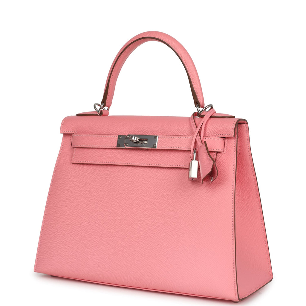 Kelly Sellier 28 Rose Confetti Epsom Palladium Hardware Bag